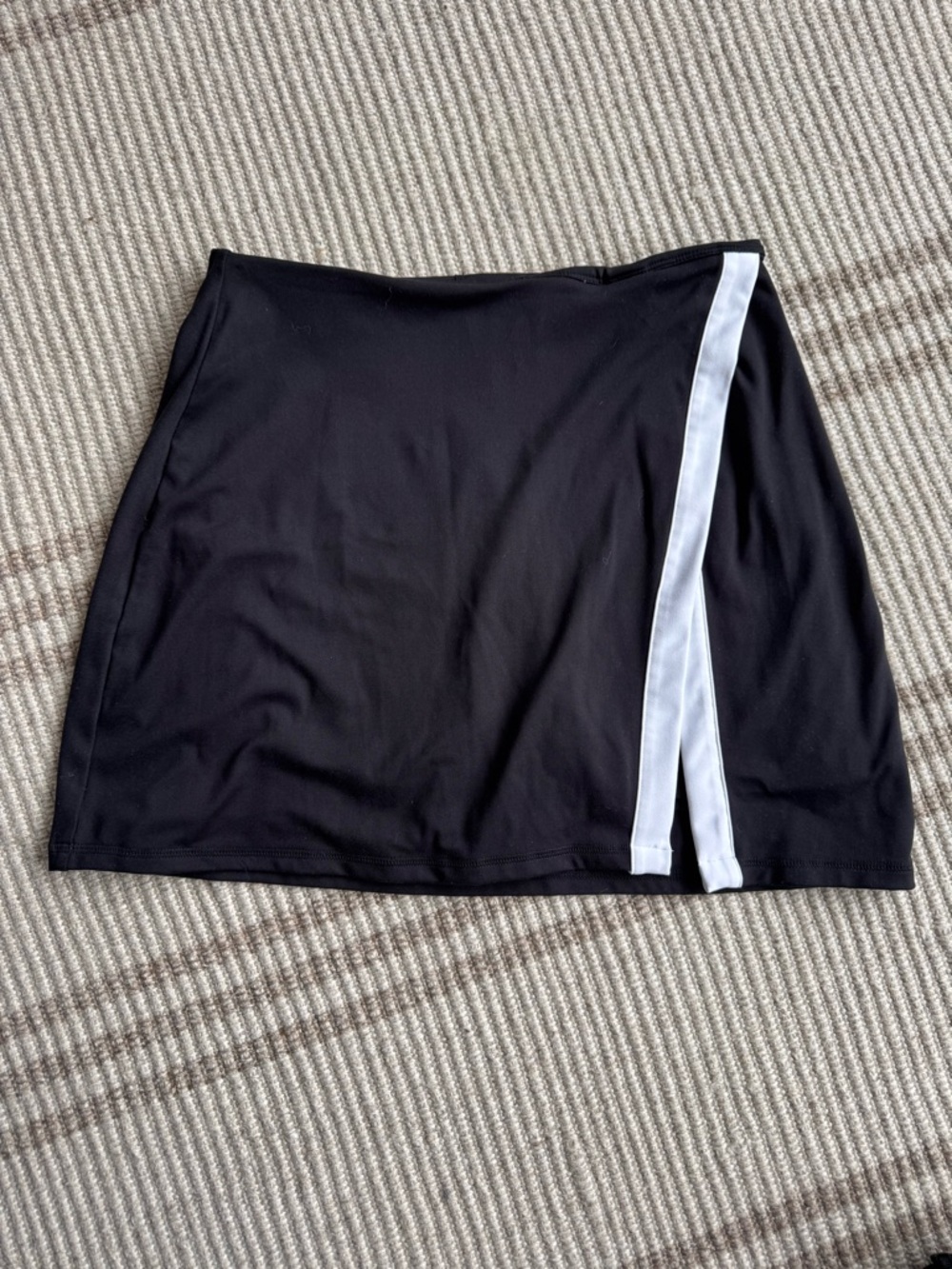 Joe Fresh Black Tennis Skirt with Shorts White Side Stripe